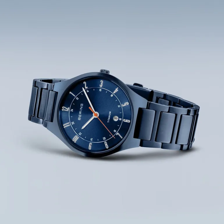 Bering Mens Watch | Titanium | Matte Blue | 11739797 | Altman Luggage