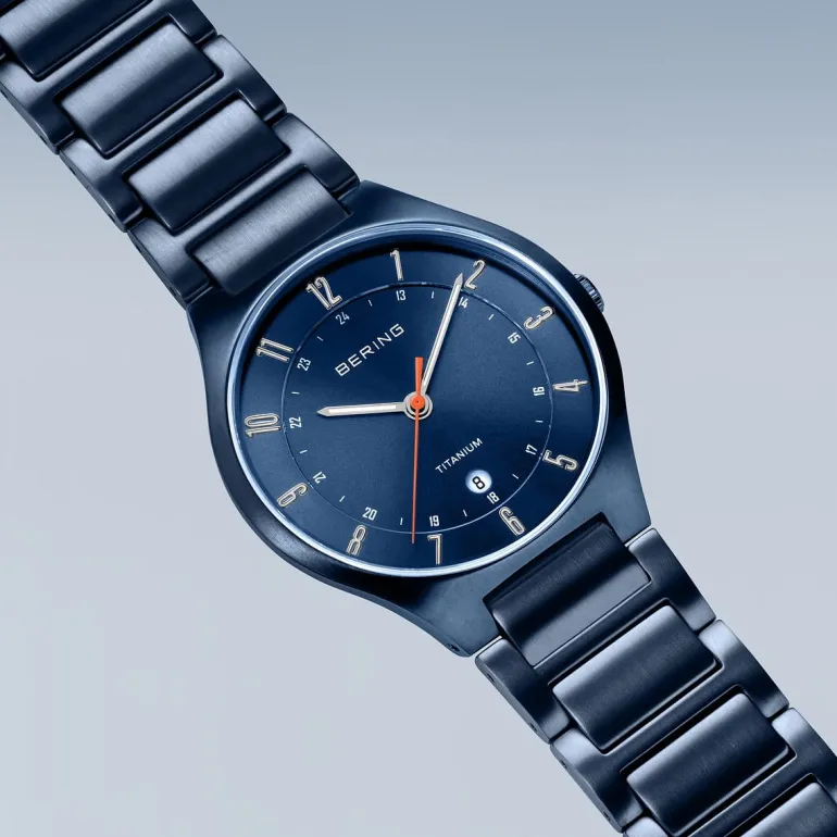 Bering Mens Watch | Titanium | Matte Blue | 11739797 | Altman Luggage
