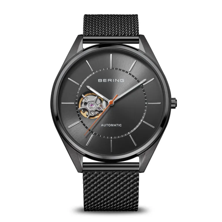 Bering Mens Watch Automatic polished brushed Grey Grey Dial 16743377