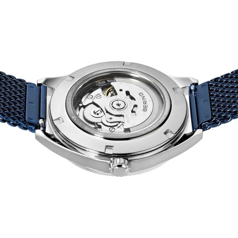 Bering Mens Watch Automatic polished brushed silver Blue Dial 16743307