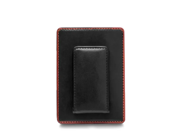 Bosca Deluxe Front Pocket Wallet Montreal Black and Amber Leather
