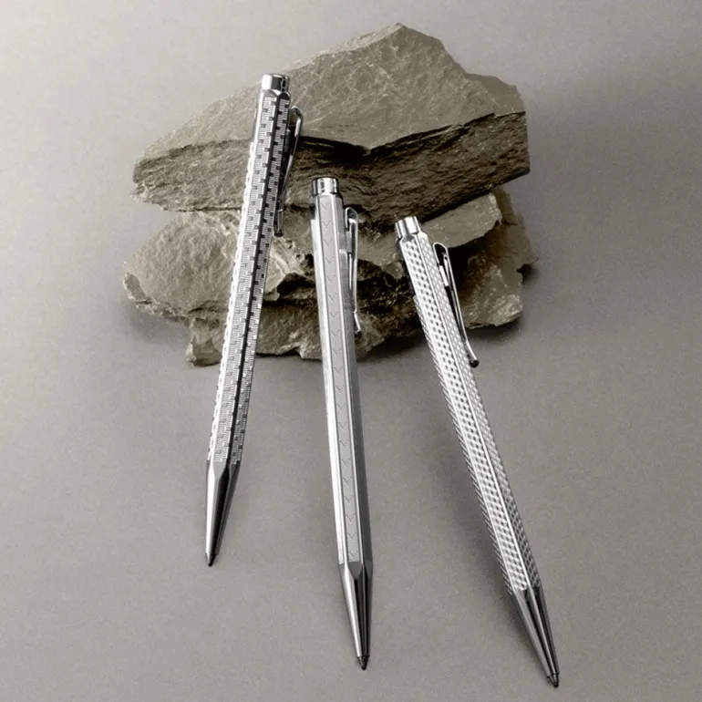 Caran D' Ache | Caran D' Ache Ecridor Chevron Palladium Ballpoint Pen | Pen Sale