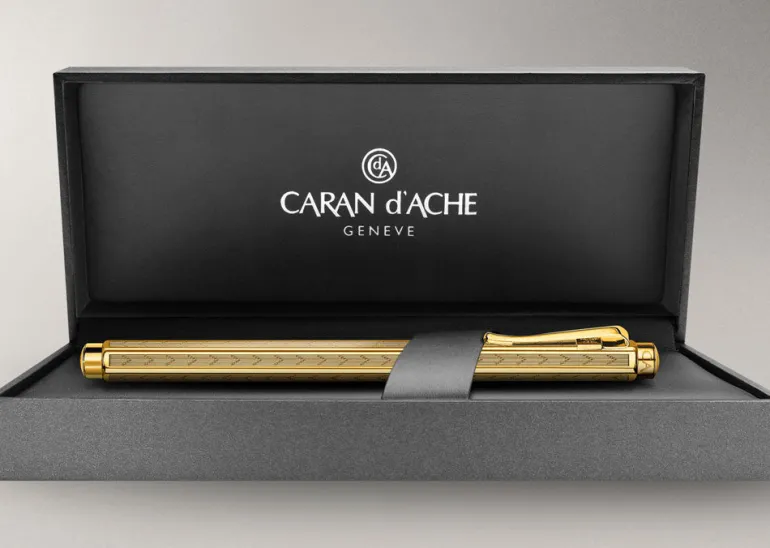 Caran D' Ache | Caran D' Ache Ecridor Chevron Gold Fountain Pen | Pen Sale