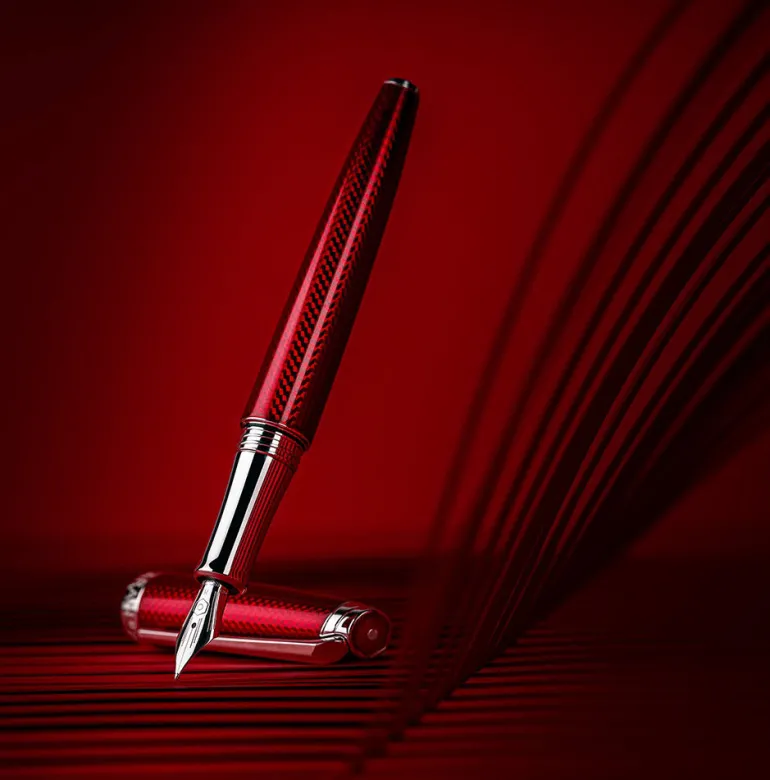 Caran D Ache Leman Carmine Red Fountain Pen | Altman Luggage Sale