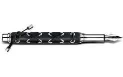 Caran d Ache Varius Ebony Silver Plated Rhodium Coated Fountain Pen