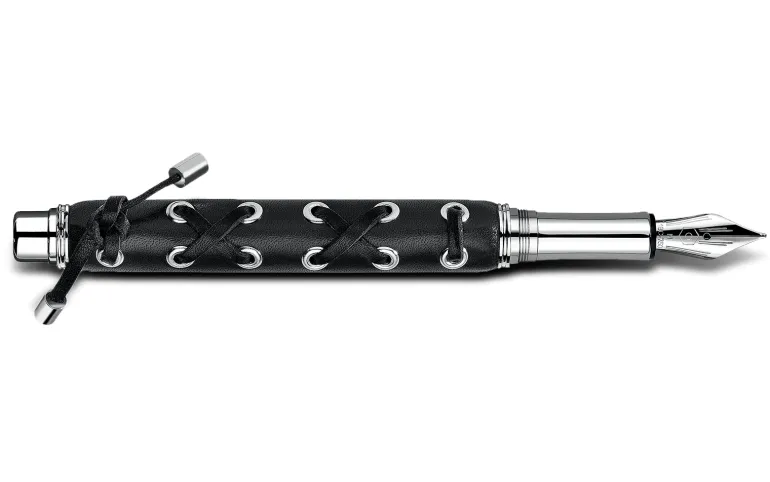 Caran d Ache Varius Ebony Silver Plated Rhodium Coated Fountain Pen
