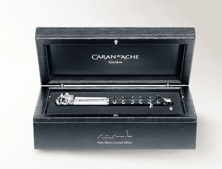 Caran d Ache Varius Ebony Silver Plated Rhodium Coated Fountain Pen