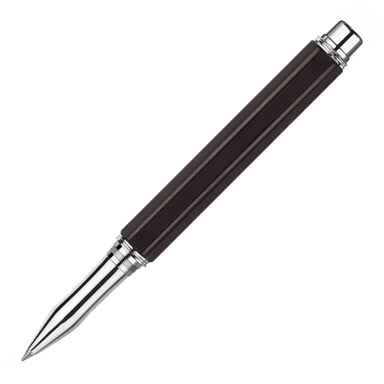 Caran d Ache Varius Ebony Wood Silver Plated and Rhodium Coated Roller