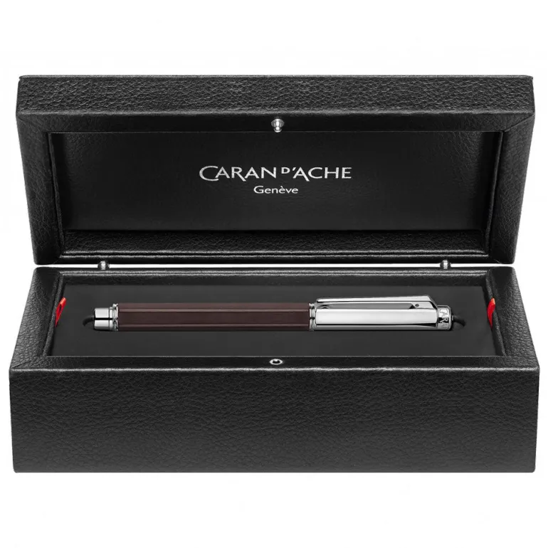 Caran d Ache Varius Ebony Wood Silver Plated and Rhodium Coated Roller