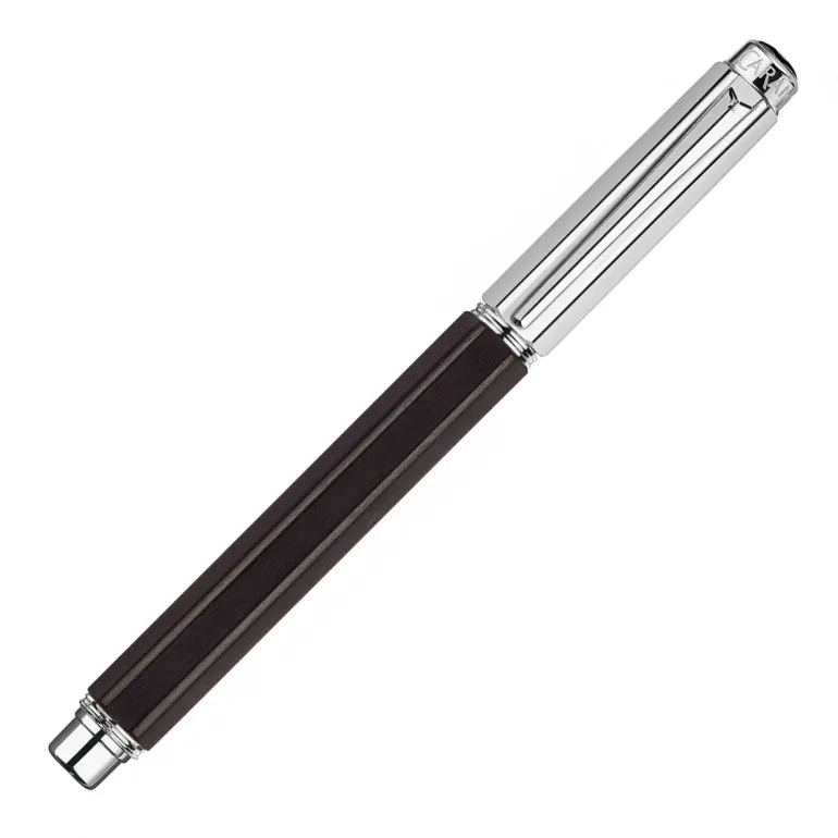 Caran d Ache Varius Ebony Silver Plated Rhodium Coated Fountain Pen