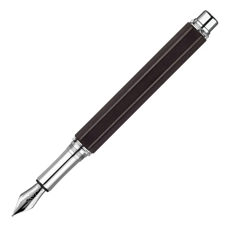 Caran d Ache Varius Ebony Silver Plated Rhodium Coated Fountain Pen