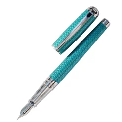 Dupont Line D Diamond Guilloche Fountain Pen Aquamarine Altman Luggage
