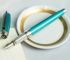 Dupont Line D Diamond Guilloche Fountain Pen Aquamarine Altman Luggage