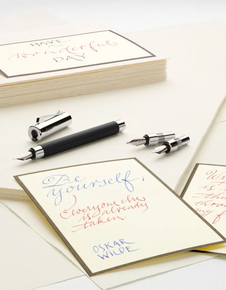 Graf Von Faber Castell Tamitio Black Fountain Pen Calligraphy Set Sale