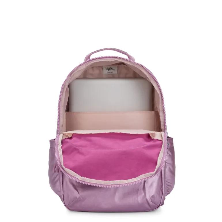 Kipling Seoul Extra Large Metallic Berry 17 Laptop Backpack | Altman Luggage