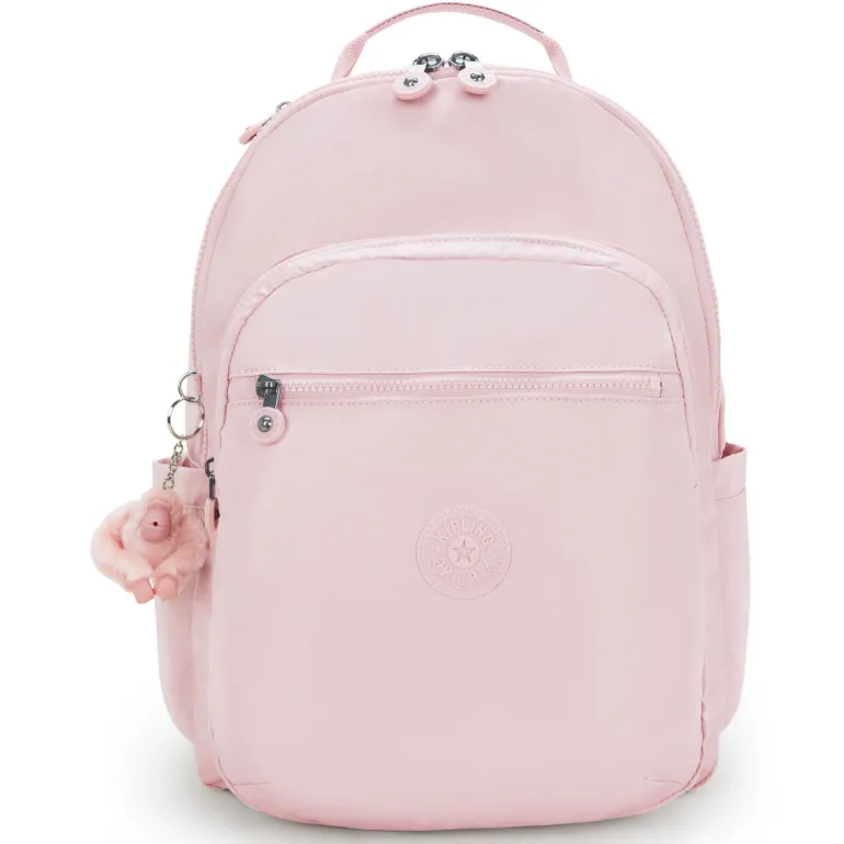 Kipling Seoul Large Metallic Pink Shine Laptop Backpack | Altman Luggage