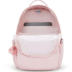 Kipling Seoul Large Metallic Pink Shine Laptop Backpack | Altman Luggage