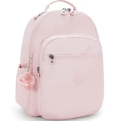Kipling Seoul Large Metallic Pink Shine Laptop Backpack | Altman Luggage