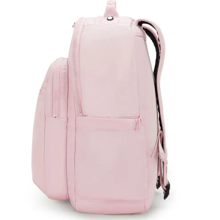 Kipling Seoul Large Metallic Pink Shine Laptop Backpack | Altman Luggage