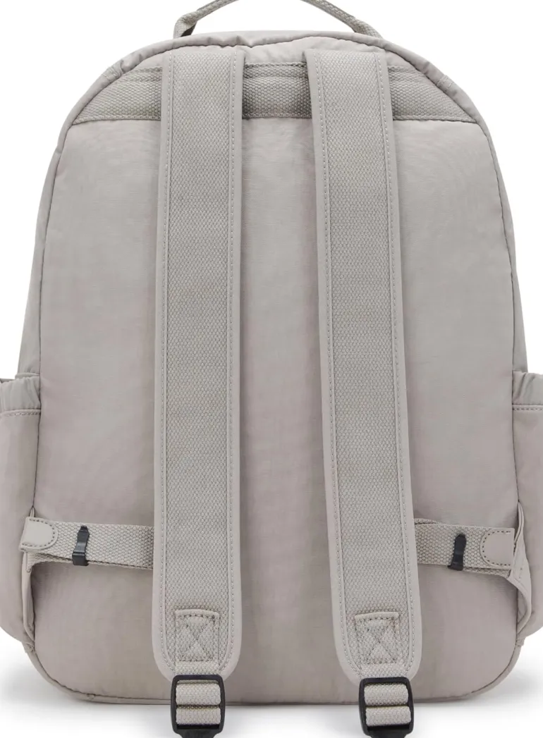 Kipling Seoul Large Nylon Laptop Backpack Grey Gris | Altman Luggage