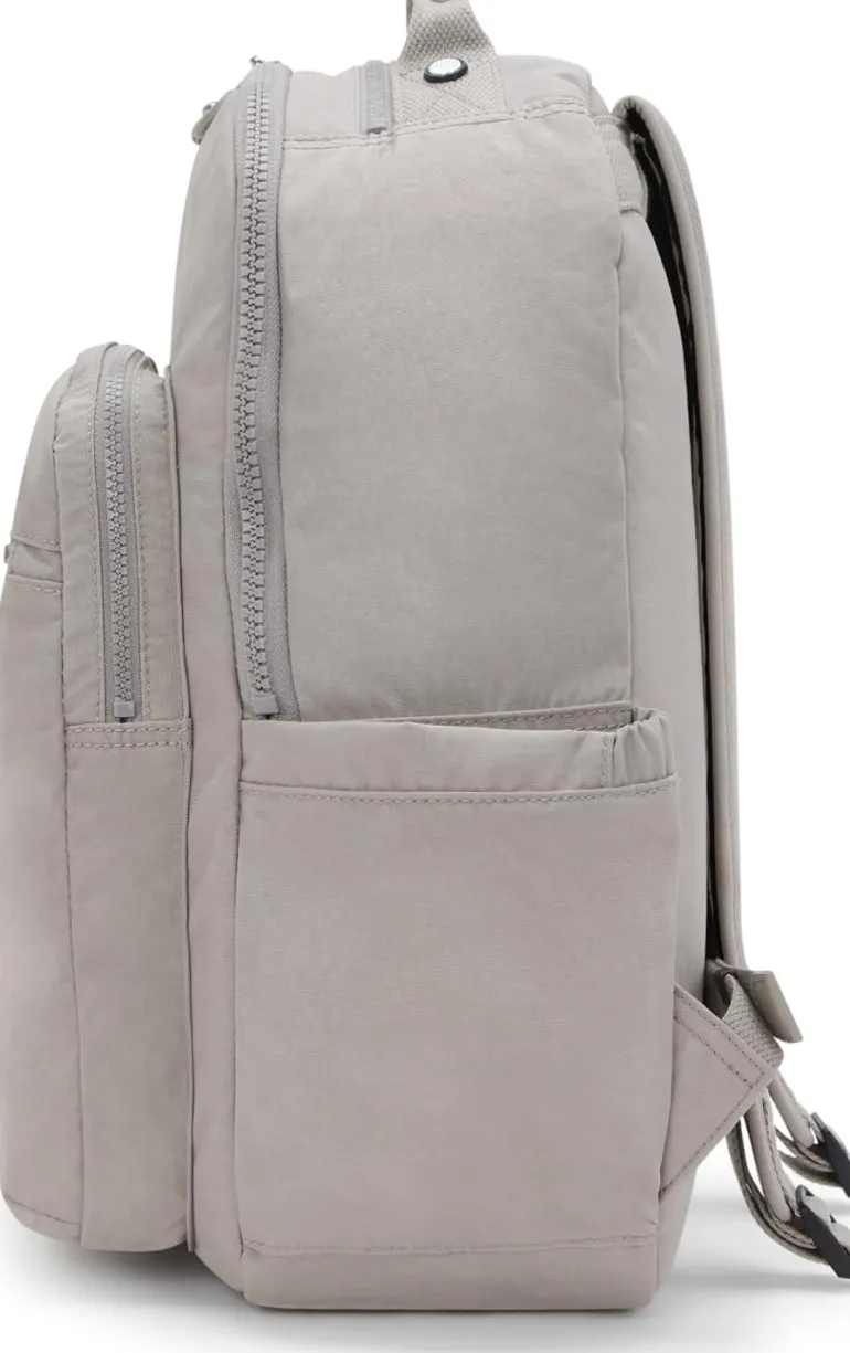 Kipling Seoul Large Nylon Laptop Backpack Grey Gris | Altman Luggage