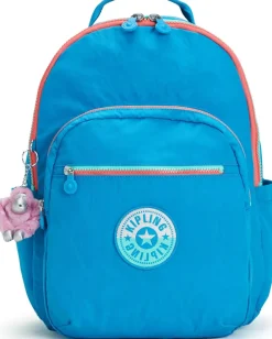 Kipling Seoul Large Nylon 15 Laptop Backpack Azure Sky Blue