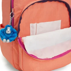 Kipling Seoul Large Nylon 15 Laptop Backpack Cool Coral Shade