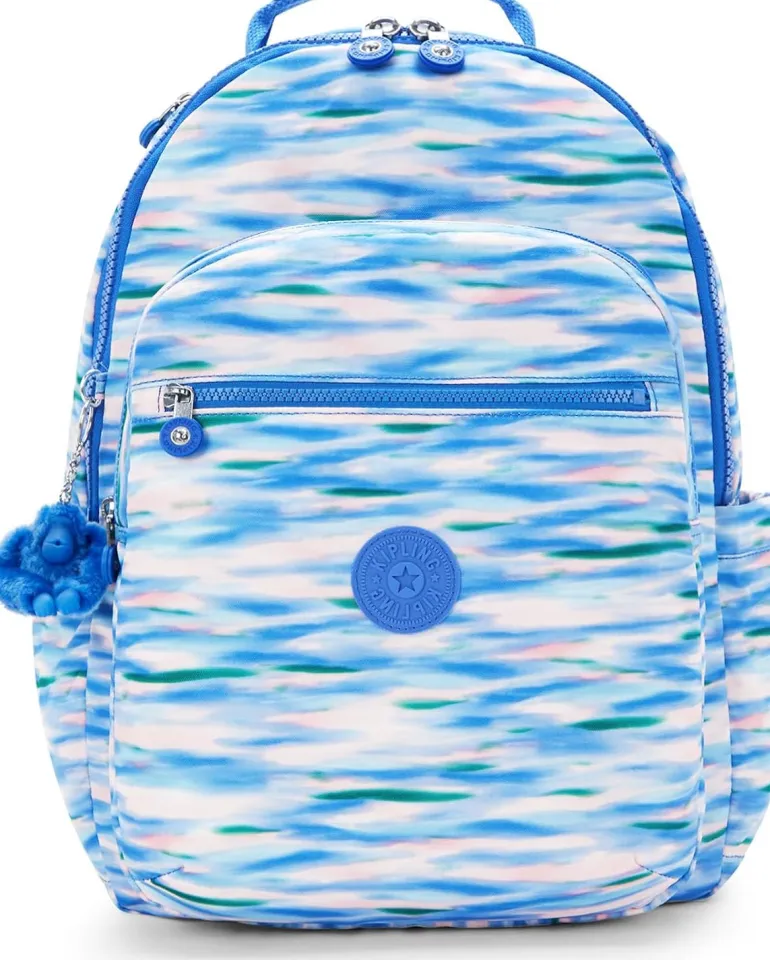 Kipling Seoul Large Printed 15 Laptop Backpack Diluted Blue