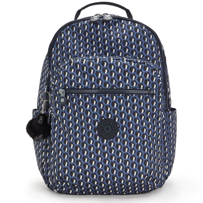 Kipling Seoul Large Printed 15 Laptop Backpack 3D K Blue | Altman Luggage