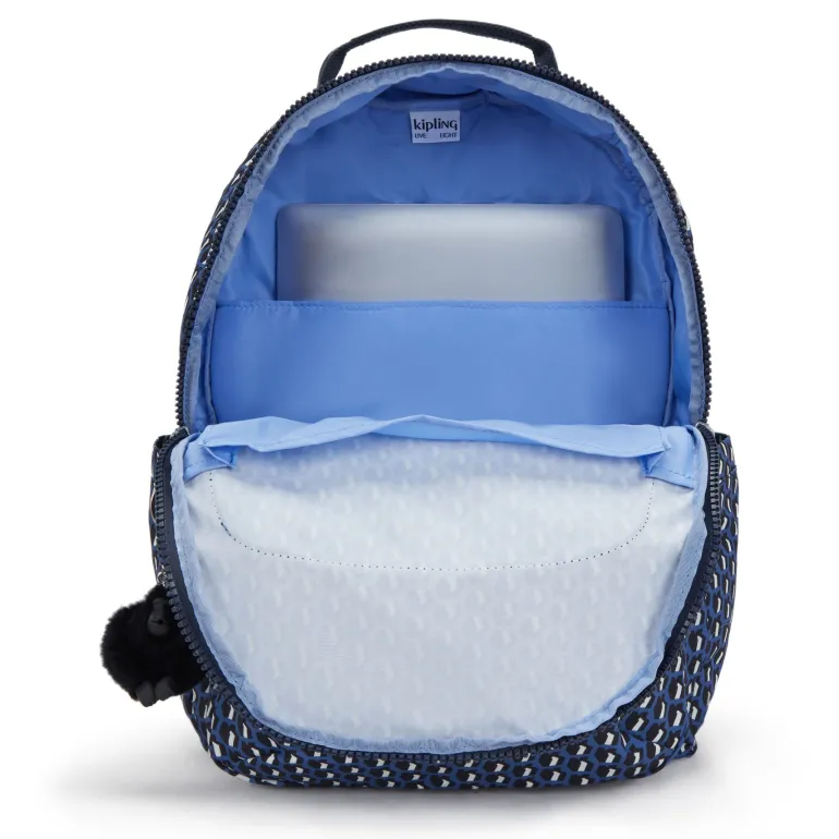 Kipling Seoul Large Printed 15 Laptop Backpack 3D K Blue | Altman Luggage