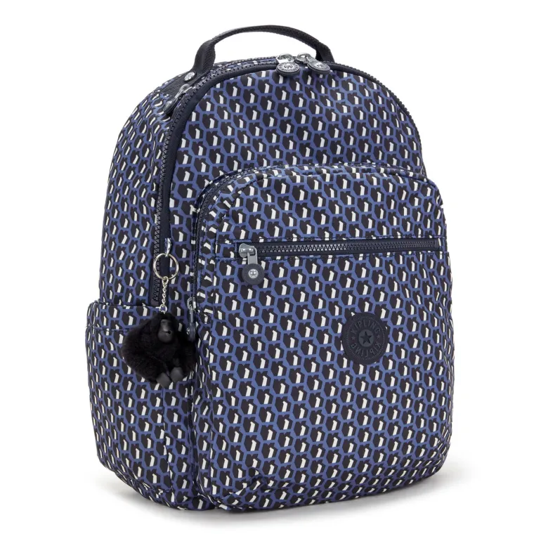 Kipling Seoul Large Printed 15 Laptop Backpack 3D K Blue | Altman Luggage