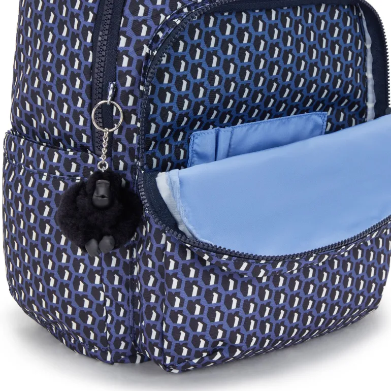 Kipling Seoul Large Printed 15 Laptop Backpack 3D K Blue | Altman Luggage