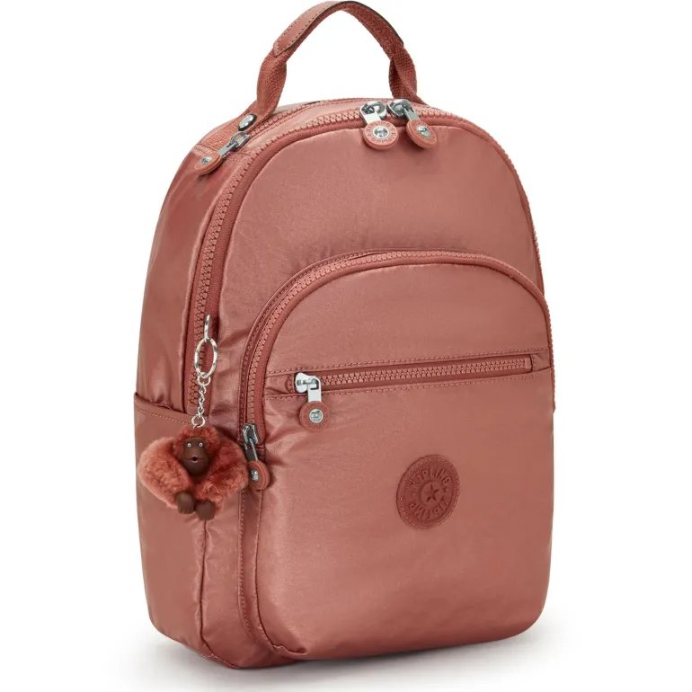 Kipling Seoul Small Copper Metallic Tablet Backpack | Altman Luggage