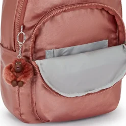 Kipling Seoul Small Copper Metallic Tablet Backpack | Altman Luggage