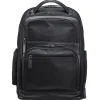 Mancini Leather Backpack for 15.6" Laptop with RFID Secure Pocket, 12.