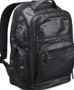 Mancini Leather Backpack for 15.6" Laptop with RFID Secure Pocket, 12.