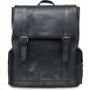 Mancini Leather Backpack for 15'' Laptop, 12.75" x 5.25" x 14.5", Blac