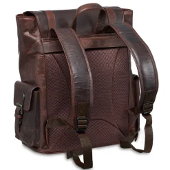 Mancini Leather Backpack for 15'' Laptop, 12.75" x 5.25" x 14.5", Brow