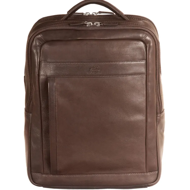 Mancini Leather Backpack for 15.6" Laptop / Tablet, 12" x 5.25" x 15",