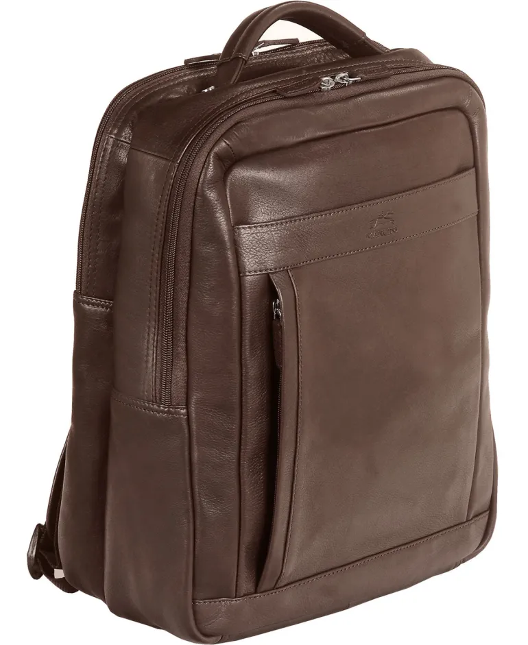 Mancini Leather Backpack for 15.6" Laptop / Tablet, 12" x 5.25" x 15",