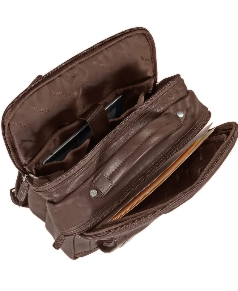 Mancini Leather Backpack for 15.6" Laptop / Tablet, 12" x 5.25" x 15",