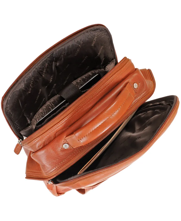 Mancini Leather Backpack for 15.6" Laptop / Tablet, 12" x 5.25" x 15",