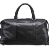 Mancini Leather Carry-on Duffle Bag, 20" x 10" x 12", Black