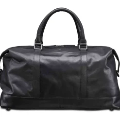 Mancini Leather Carry-on Duffle Bag, 20" x 10" x 12", Black