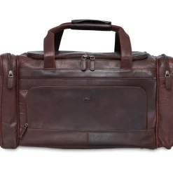 Mancini Leather Carry-on Duffle Bag, 20" x 10.75" x 10.75", Brown