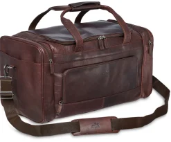 Mancini Leather Carry-on Duffle Bag, 20" x 10.75" x 10.75", Brown