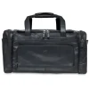 Mancini Leather Carry-on Duffle Bag, 20" x 10.75" x 10.75", Black