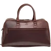 Mancini Leather Classic Duffle Bag, 21.5" x 11" x 14", Brown