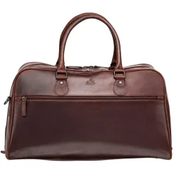 Mancini Leather Classic Duffle Bag, 21.5" x 11" x 14", Brown