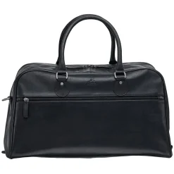 Mancini Leather Classic Duffle Bag, 21.5" x 11" x 14", Black